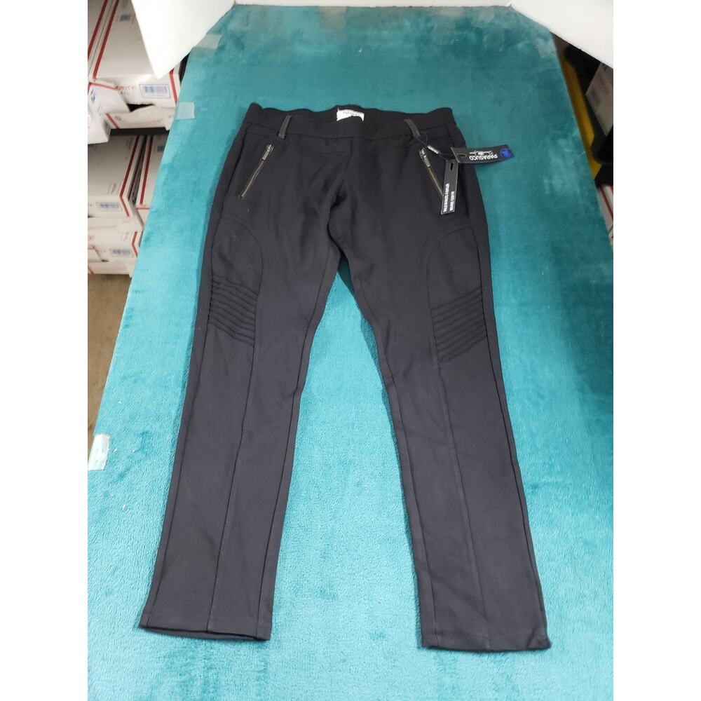 Parasuco Dress Pants Size Large Womens Black Stretch Mid Rise Straight Ankle NWT